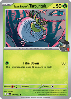 Team Rocket's Tarountula #19 Team Rocket's Tarountula - Destined Rivals - #19 - Pokemon TCG card