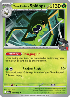 Team Rocket's Spidops - Destined Rivals - #20 - Pokemon TCG card