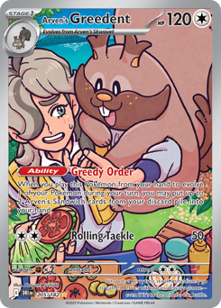 Arven's Greedent #205 Arven's Greedent - Destined Rivals - #205 - Pokemon TCG card