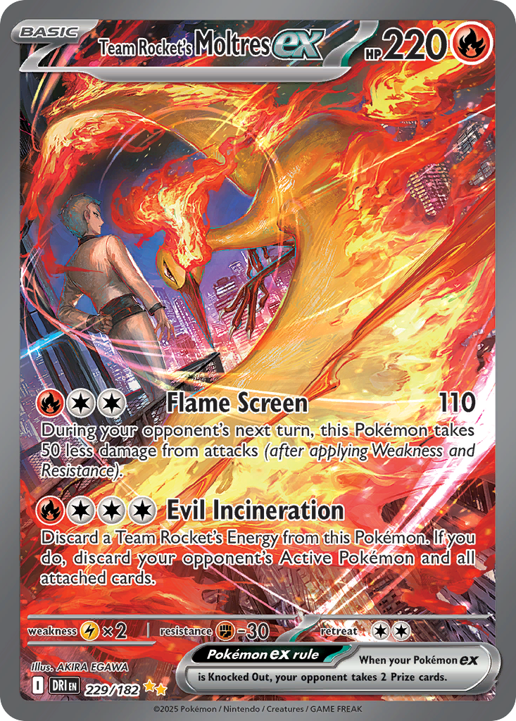 Team Rocket's Moltres ex - Destined Rivals - #229 - Pokemon TCG card