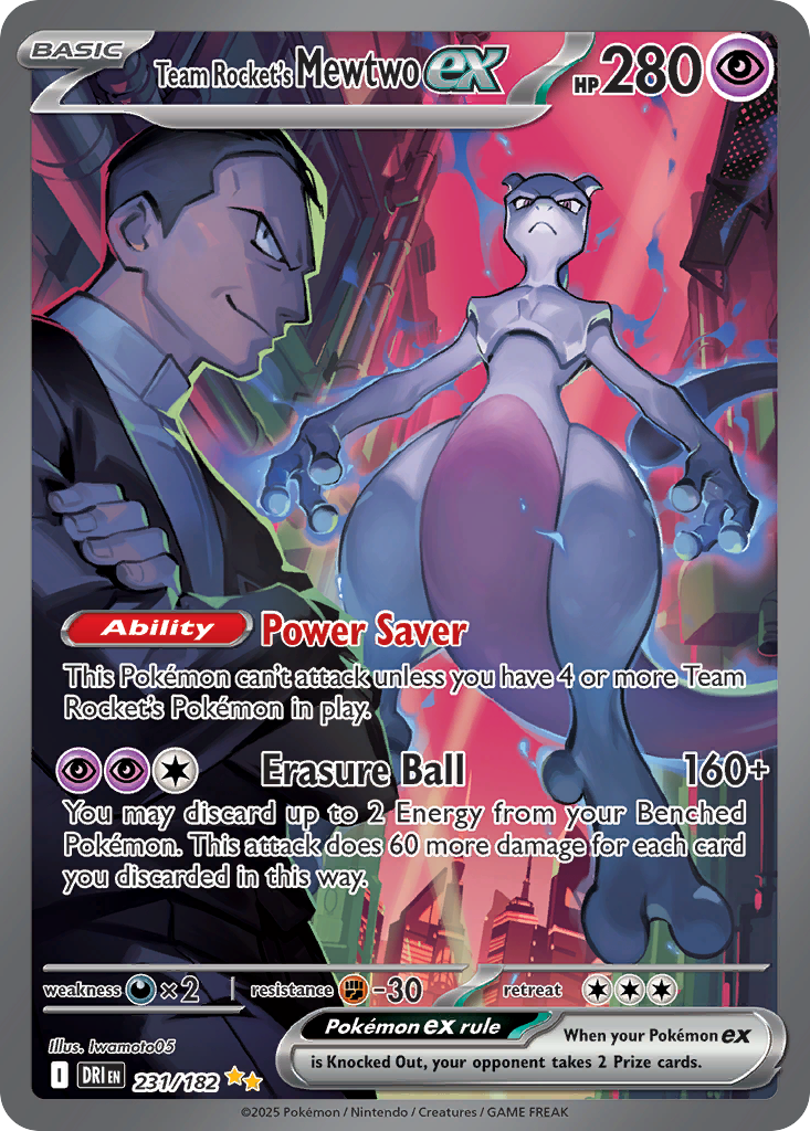 Team Rocket's Mewtwo ex - Destined Rivals - #231 - Pokemon TCG card
