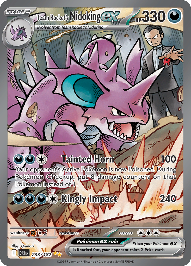 Team Rocket's Nidoking ex - Destined Rivals - #233 - Pokemon TCG card