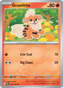 Growlithe - Destined Rivals - #27 - Pokemon TCG card
