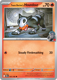 Team Rocket's Houndour #37 Team Rocket's Houndour - Destined Rivals - #37 - Pokemon TCG card