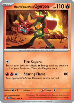Hearthflame Mask Ogerpon #44 Hearthflame Mask Ogerpon - Destined Rivals - #44 - Pokemon TCG card