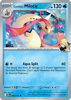 Cynthia's Milotic #53 Cynthia's Milotic - Destined Rivals - #53 - Pokemon TCG card