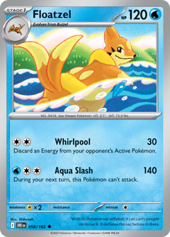 Floatzel - Destined Rivals - #58 - Pokemon TCG card
