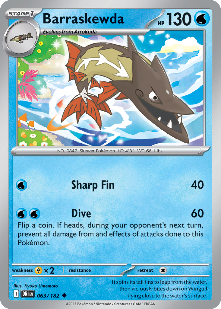 Barraskewda - Destined Rivals - #63 - Pokemon TCG card