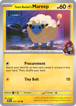Team Rocket's Mareep #72 Team Rocket's Mareep - Destined Rivals - #72 - Pokemon TCG card