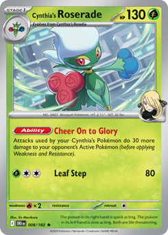 Cynthia's Roserade #8 Cynthia's Roserade - Destined Rivals - #8 - Pokemon TCG card