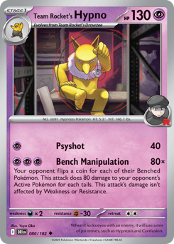 Team Rocket's Hypno - Destined Rivals - #80 - Pokemon TCG card