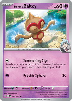 Steven's Baltoy - Destined Rivals - #83 - Pokemon TCG card