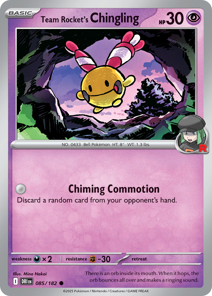 Team Rocket's Chingling - Destined Rivals - #85 - Pokemon TCG card