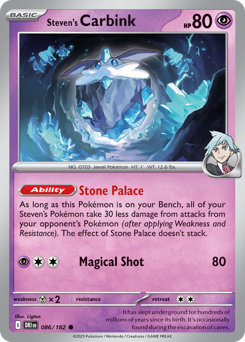 Steven's Carbink - Destined Rivals - #86 - Pokemon TCG card
