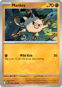 Mankey #90 Mankey - Destined Rivals - #90 - Pokemon TCG card
