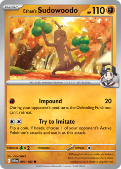 Ethan's Sudowoodo - Destined Rivals - #93 - Pokemon TCG card