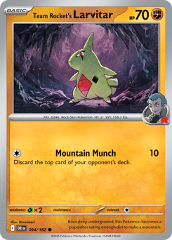 Team Rocket's Larvitar #94 Team Rocket's Larvitar - Destined Rivals - #94 - Pokemon TCG card