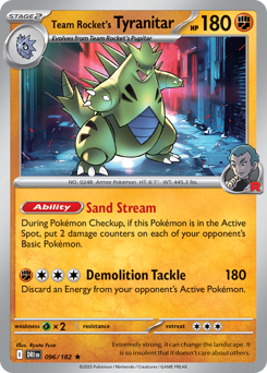 Team Rocket's Tyranitar #96 Team Rocket's Tyranitar - Destined Rivals - #96 - Pokemon TCG card