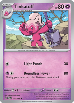 Tinkatuff #103 Tinkatuff - Paldea Evolved - #103 - Pokemon TCG card