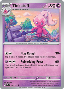 Tinkatuff #104 Tinkatuff - Paldea Evolved - #104 - Pokemon TCG card