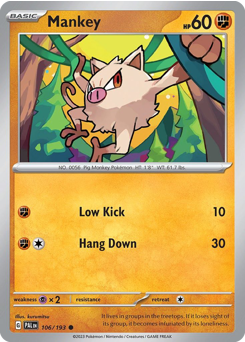 Mankey #106 Mankey - Paldea Evolved - #106 - Pokemon TCG card