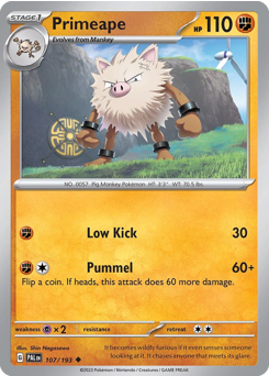 Primeape - Paldea Evolved - #107 - Pokemon TCG card