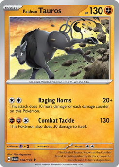 Paldean Tauros - Paldea Evolved - #108 - Pokemon TCG card