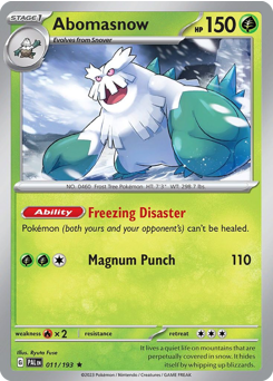 Abomasnow - Paldea Evolved - #11 - Pokemon TCG card
