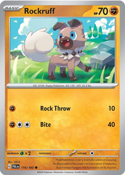 Rockruff - Paldea Evolved - #116 - Pokemon TCG card