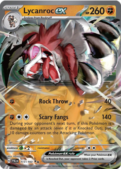 Lycanroc ex #117 Lycanroc ex - Paldea Evolved - #117 - Pokemon TCG card