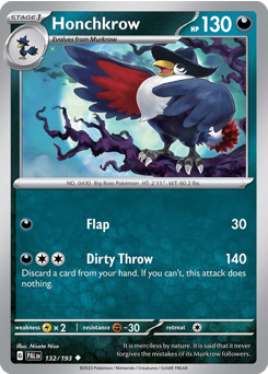 Honchkrow - Paldea Evolved - #132 - Pokemon TCG card