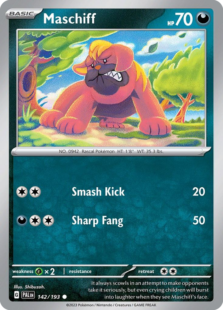 Maschiff - Paldea Evolved - #142 - Pokemon TCG card