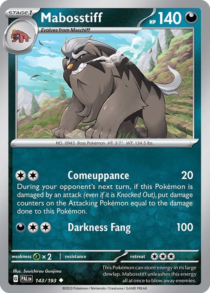 Mabosstiff - Paldea Evolved - #143 - Pokemon TCG card