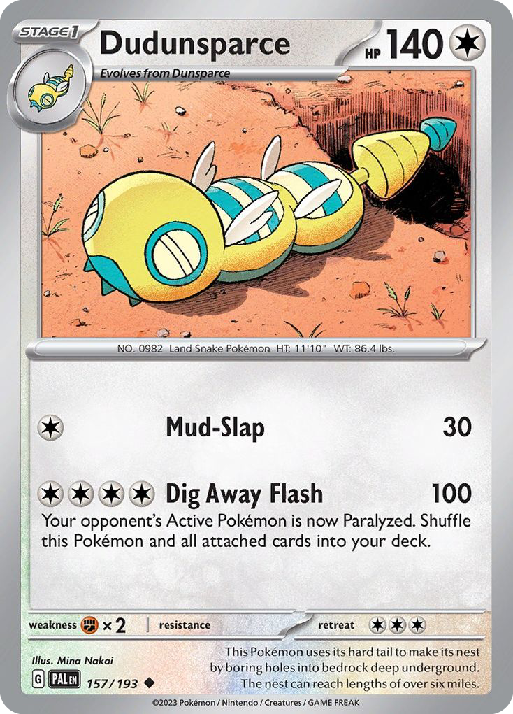 Dudunsparce - Paldea Evolved - #157 - Pokemon TCG card
