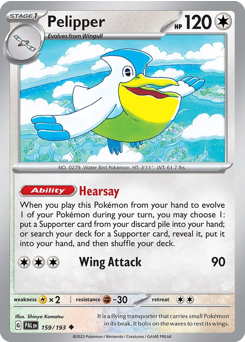 Pelipper #159 Pelipper - Paldea Evolved - #159 - Pokemon TCG card