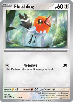 Fletchling #163 Fletchling - Paldea Evolved - #163 - Pokemon TCG card