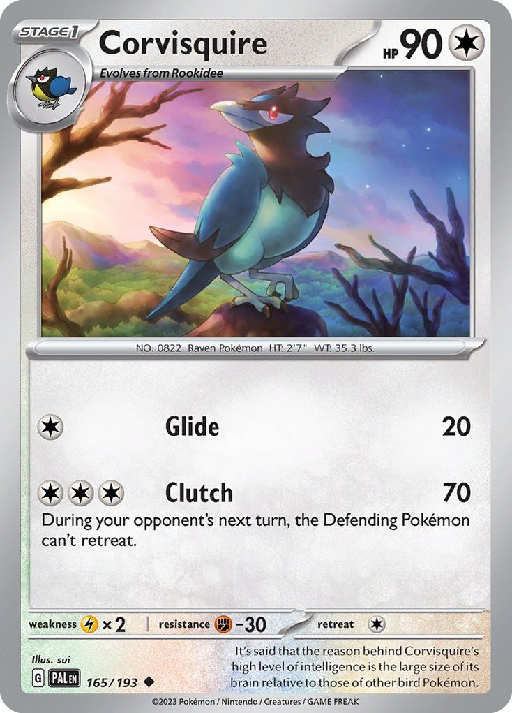 Corvisquire - Paldea Evolved - #165 - Pokemon TCG card