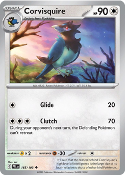 Corvisquire #165 Corvisquire - Paldea Evolved - #165 - Pokemon TCG card