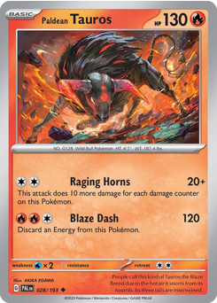 Paldean Tauros - Paldea Evolved - #28 - Pokemon TCG card