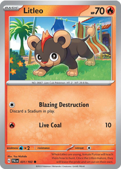Litleo #31 Litleo - Paldea Evolved - #31 - Pokemon TCG card