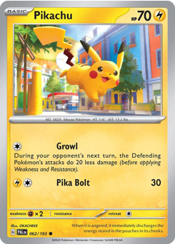 Pikachu #62 Pikachu - Paldea Evolved - #62 - Pokemon TCG card