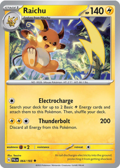 Raichu #64 Raichu - Paldea Evolved - #64 - Pokemon TCG card