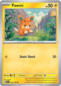 Pawmi #74 Pawmi - Paldea Evolved - #74 - Pokemon TCG card
