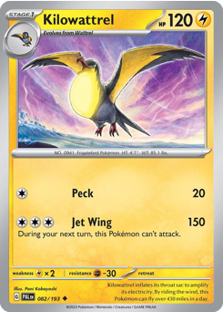 Kilowattrel #82 Kilowattrel - Paldea Evolved - #82 - Pokemon TCG card