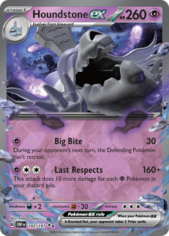Houndstone ex - Obsidian Flames - #102 - Pokemon TCG card
