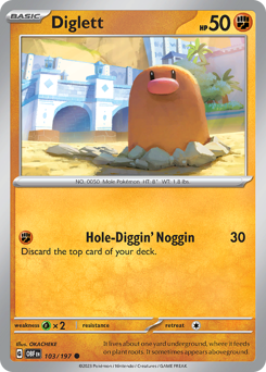Diglett - Obsidian Flames - #103 - Pokemon TCG card