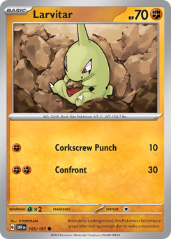Larvitar #105 Larvitar - Obsidian Flames - #105 - Pokemon TCG card
