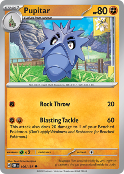 Pupitar #106 Pupitar - Obsidian Flames - #106 - Pokemon TCG card