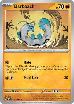 Barboach #108 Barboach - Obsidian Flames - #108 - Pokemon TCG card