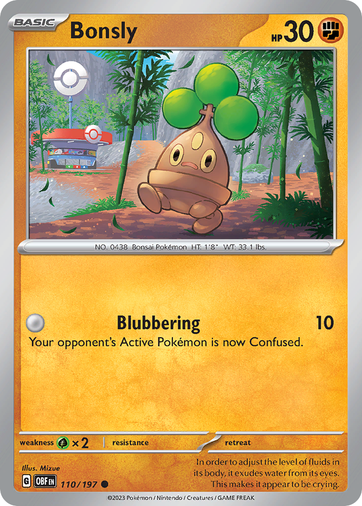 Bonsly - Obsidian Flames - #110 - Pokemon TCG card